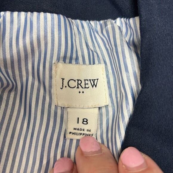 J. Crew Factory BP095 Navy Blue Cotton-blend two-button blazer size 18 NWT flaw - Picture 5 of 12